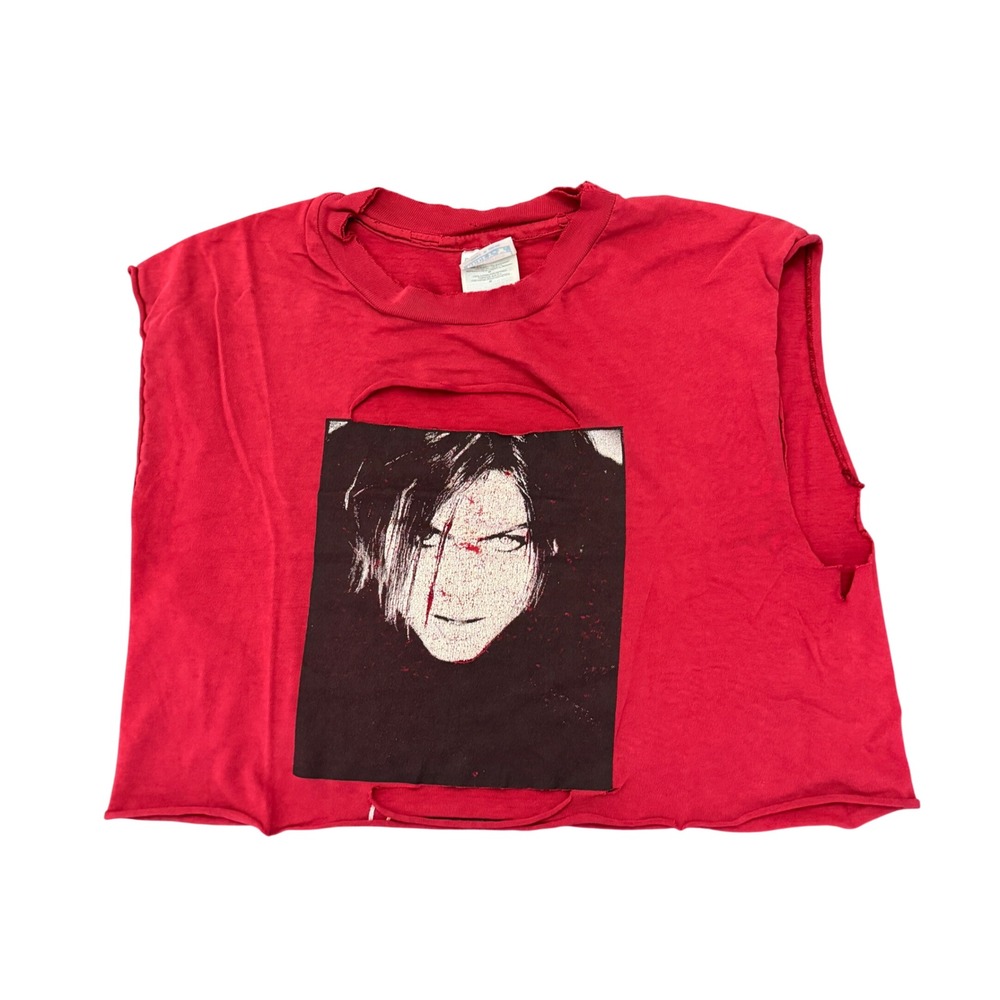 Thrashed Vintage Juliana Hatfield Ugly Album Hanes Cut Off Crop Top Red M Grunge